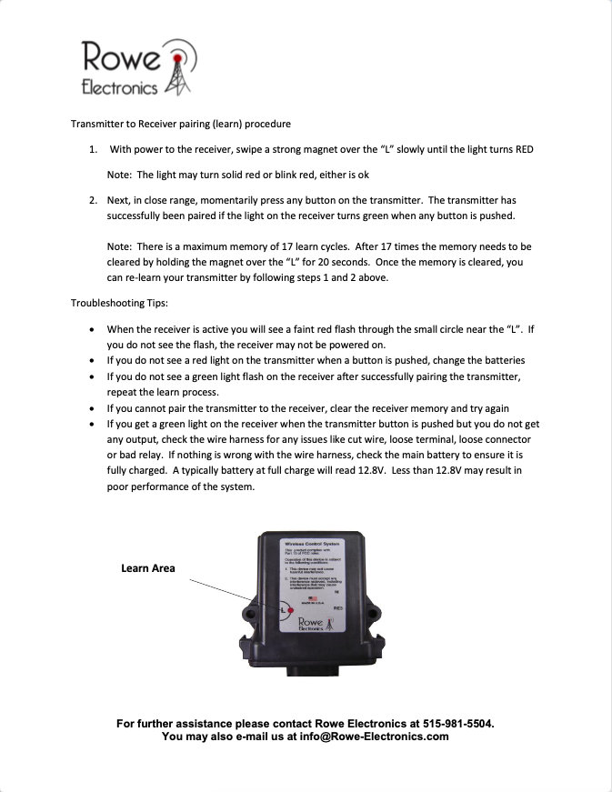 Rowe RE6 Learn Protocol Legacy AutoTune