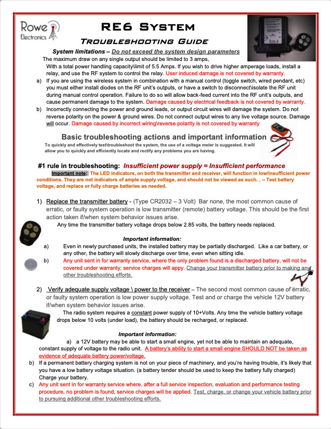 Rowe RE6 Troubleshooting